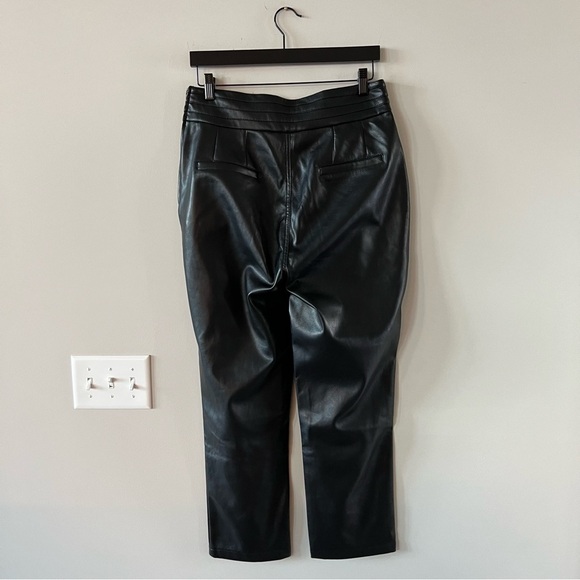 Like New! 7 For All Mankind High Rise Straight Leg Faux Leather Pants - Picture 3 of 8